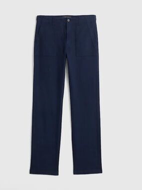 Madewell Navy High-Rise Straight Pants